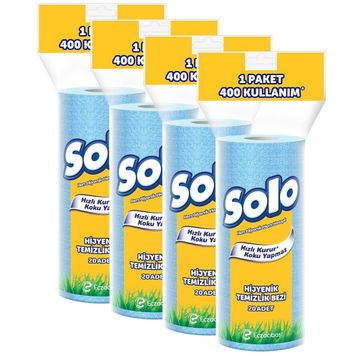 Solo 4'lü Hijyenik Temizlik Bezi