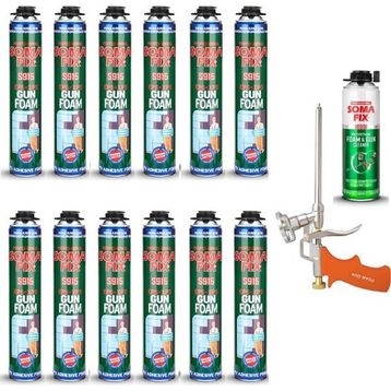 Somafix 12 Adet Tabancalı 750 ml Poliüretan Köpük