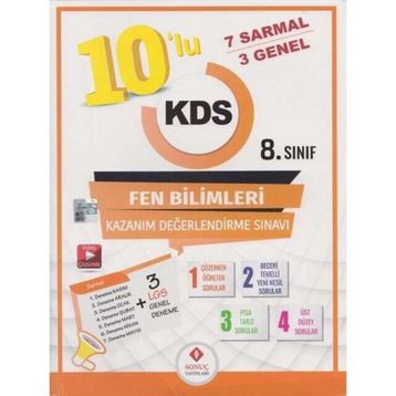 Sonuç Yayınları 8. Sınıf Fen Bilimleri 10'lu Kazanım Değerlendirme Sınavı