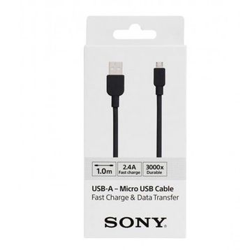 Sony CP-AB100 100cm Micro Usb 2.4a Hızlı Şarj Ve Siyah Data Kablosu