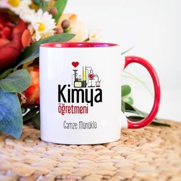 Soppigo Kimya Öğretmeni Kalpli Kırmızı Kupa