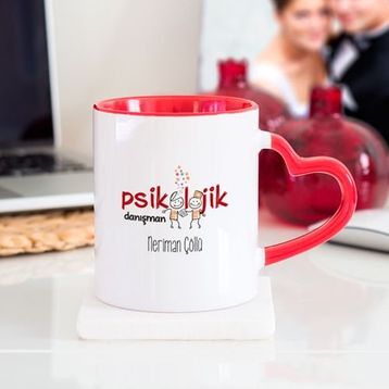 Soppigo Psikolojik Danışman Kalpli Kırmızı Kupa