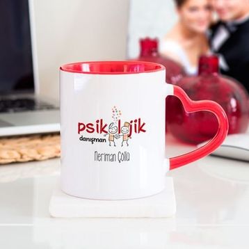 Soppigo Psikolojik Danışman Kalpli Kırmızı Kupa