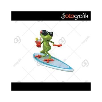 Sörfçü Kurbağa Oto Sticker