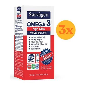 Sorvagen Omega 3 High Dha 3x50 Kapsül Balık Yağı