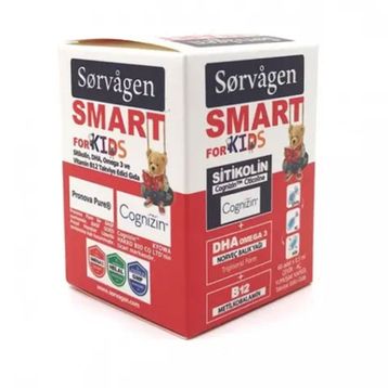 Sorvagen Smart Kids Sitikolin DHA Omega 3 Vitamin B12 60 Kapsül