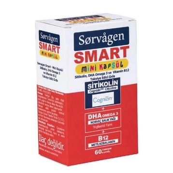 Sorvagen Smart Mini Sitikolin Omega-3 B12 60 Kapsül