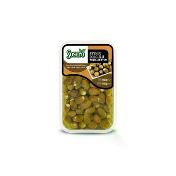Sosero 1250 gr Tabak Peynir Dolgulu Yeşil Zeytin