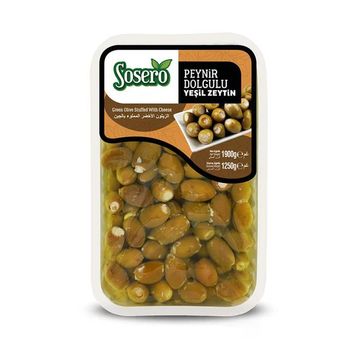 Sosero 1250 gr Tabak Peynir Dolgulu Yeşil Zeytin