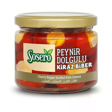 Sosero 290 gr Cam Kavanoz Peynir Dolgulu Kiraz Biber (3 adet)