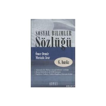 SOSYAL BILIMLER SÖZLÜĞÜ - ÖMER DEMIR; MUSTAFA ACAR