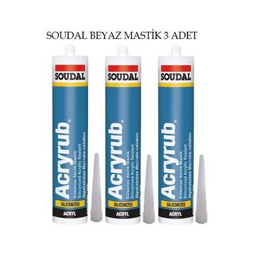 Soudal Akrilik Silikonize 3x500 gr Beyaz Mastik
