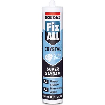 Soudal Fix 290 ml ALL Crystal Tam Şeffaf Süper Saydam Yapıştırıcı