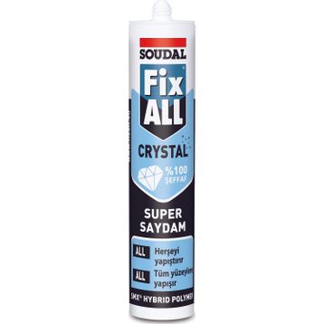 Soudal Fix 290 ml ALL Crystal Tam Şeffaf Süper Saydam Yapıştırıcı