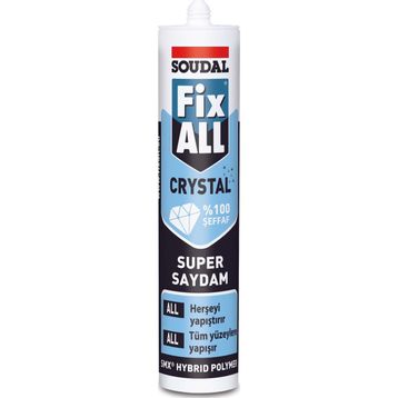 Soudal Fix 290 ml ALL Crystal Tam Şeffaf Süper Saydam Yapıştırıcı