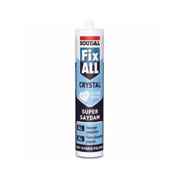 Soudal Fix 290 ml ALL Crystal Tam Şeffaf Süper Saydam Yapıştırıcı