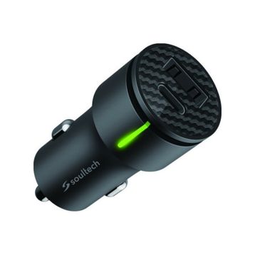 Soultech SS501S Usb-C 20W Usb-A 3.0A Siyah Hızlı Arac Şarjı