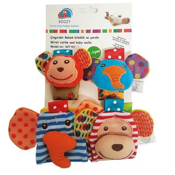 Sozzy Toys Sevimli Hayvanlar Çıngıraklı Çorap ve Bileklik
