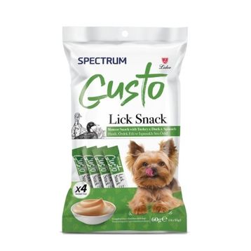 Spectrum Gusto Hindi Ördek Etli ve Ispanaklı Sıvı Yetişkin 4x15 gr Köpek Ödül Maması