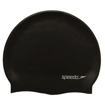 Speedo 8-709910001 Siyah Plain Flat Silicone Silikon Yüzücü Bonesi