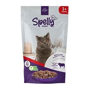Spelly 85 gr Biftekli Yetişkin Yaş Kedi Mama
