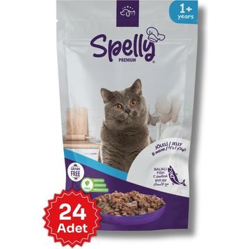 Spelly Premium Yetişkin Balıklı 48×85 gr Kedi Yaş Mama