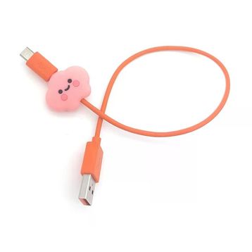 Spelt Pink Cloud Kaplama Figür Şarj Kablosu Ucu Koruyucu