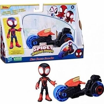 Spider F6777-F7460 Spider and His Amazing Friends Miles Morales Motorsiklet ve Figür