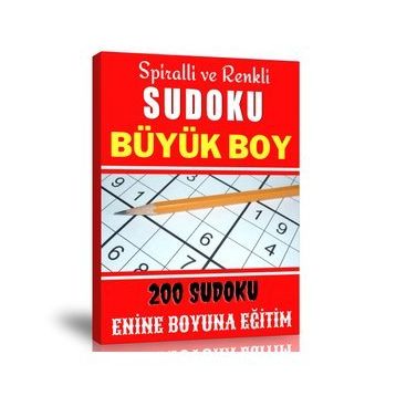Spiralli ve Renkli Büyük Boy Sudoku Kitabı - Renkli Enine Boyuna Eğitim