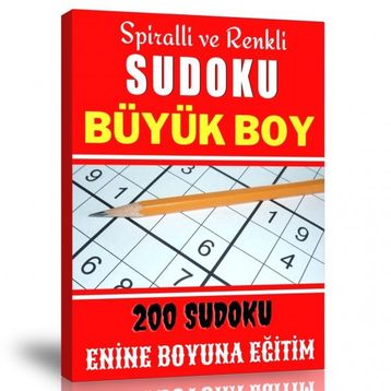 Spiralli ve Renkli Büyük Boy Sudoku Kitabı - Renkli Enine Boyuna Eğitim