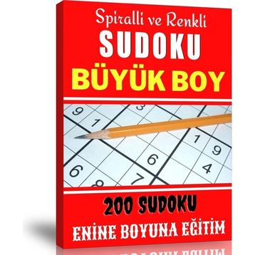 Spiralli ve Renkli Büyük Boy Sudoku Kitabı - Renkli Enine Boyuna Eğitim