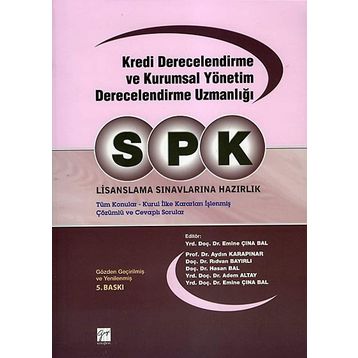 SPK LISANSLAMA SINAVLARINA HAZIRLIK KREDI DERECELENDIRME VE KURUMSAL YÖNETİM DERECELENDIRME UZMANLI - KOLEKTIF