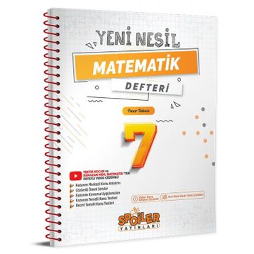 Spoiler Yayınları 7. Sınıf Matematik Yeni Nesil Defteri