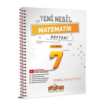 Spoiler Yayınları 7. Sınıf Matematik Yeni Nesil Defteri
