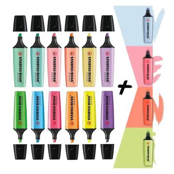 Stabilo 4 Yeni Pastel + 6 Pastel + 6 Canlı Renk 16'lı Set Fosforlu Kalem Seti