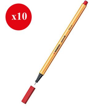Stabilo 88 040 10'lu Paket Fosforlu Kırmızı Keçe Uç Kalem