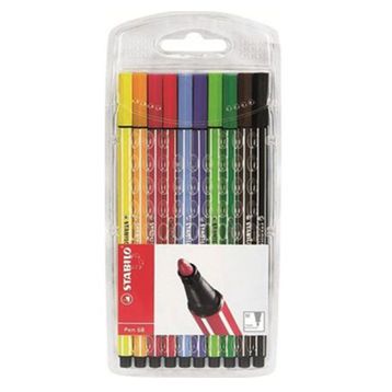 Stabilo Pen 68 - 10 Renk Şeffaf Paket