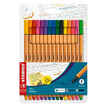 Stabilo Point 88 10 + 5 Floresan Renk Askılı Keçeli Kalem Seti