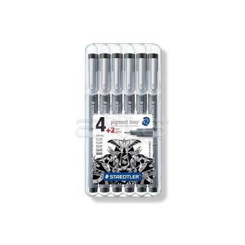 Staedtler 4+2 Set Pigment Liner Siyah Çizim Kalemi