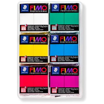 Staedtler Fimo 800301 Professional 6 Blok Doğal Renkler 85 GR Modelleme Kil Seti