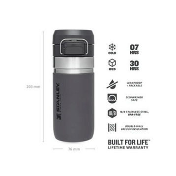 Stanley 10-09148 Charcoal Quick Flip Serisi 0.47L Kilit Mekanizmalı Su Termosu