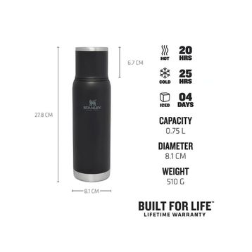 Stanley Adventure To-Go Siyah 0.75 lt Çelik Termos