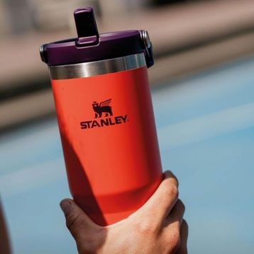 Stanley Iceflow Flip Straw 0.88 lt Turuncu Mürdüm Pipetli Termos