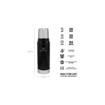 Stanley Klasik Vakumlu Siyah 0.75 lt Çelik Termos