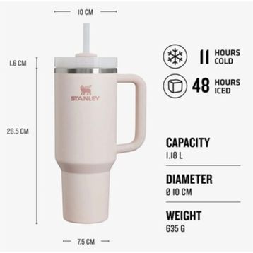 Stanley Quencher Pipetli 1.18 L Rose Termos Bardak