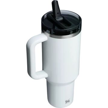 Stanley Quencher ProTour Flip Straw Tumbler Beyaz Siyah 1.18 lt Pipetli Termos