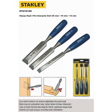 Stanley ST016128 12/18/25 mm 3 Parça İskarpela Seti