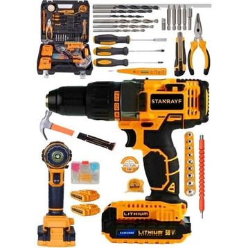 Stanrayf Germany Technology 98 V 12 Ah Darbeli Lion Çift Akülü Metal Şanzıman Turbo Şarjlı Matkap Set