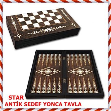 Star Antik Sedef Yonca Tavla Takımı