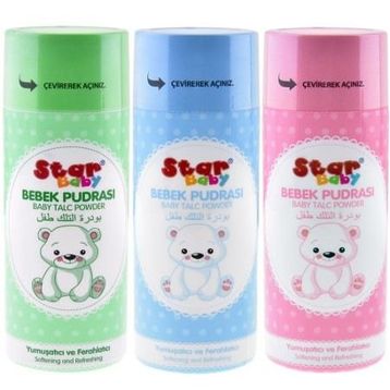 Star Baby 8690267502267 Mavi 100 gr Erkek Bebek Pudrası